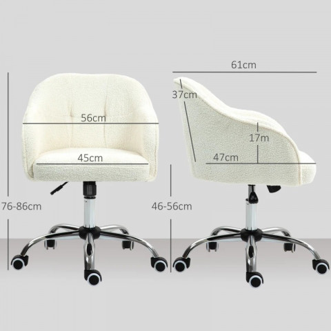 Ergonomická kancelářská otočná židle | krémově bílá č.4