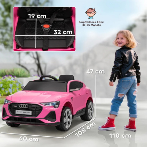 Elektrické autíčko Audi | růžové č.4