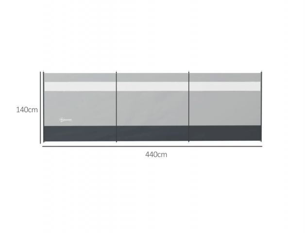 Skládací větrná zástěna 440 x 140 cm | šedá č.4
