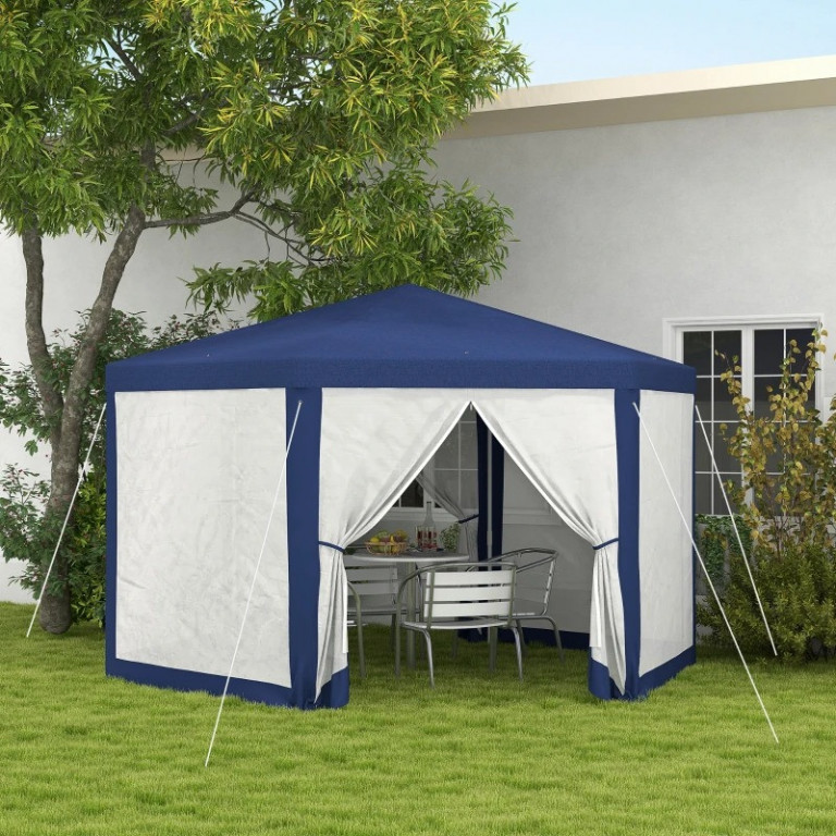 Šestihranný párty stan 3 x 4 m | modrý