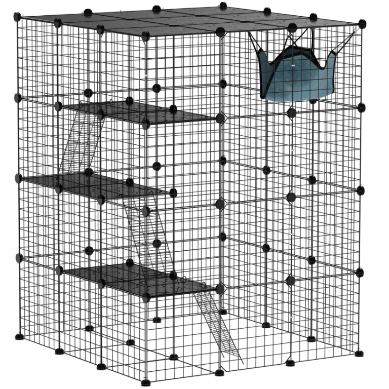 Klec pro malá zvířata 105 x 105 x 140 cm | černá