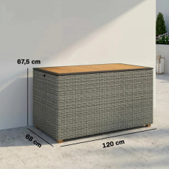 Polyratanový zahradní box 450 litrů | tmavě šedý č.3