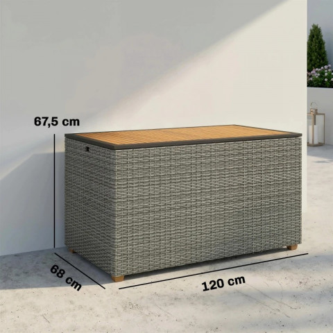 Polyratanový zahradní box 450 litrů | tmavě šedý č.3