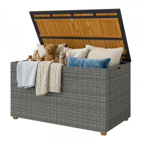 Polyratanový zahradní box 450 litrů | tmavě šedý č.4