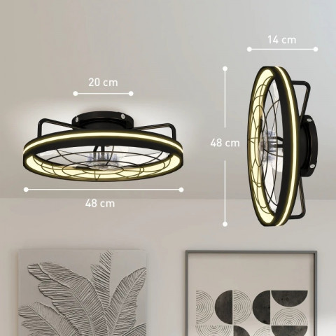Stropní ventilátor s osvětlením | černý č.4