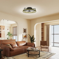 Stropní ventilátor s osvětlením | černý