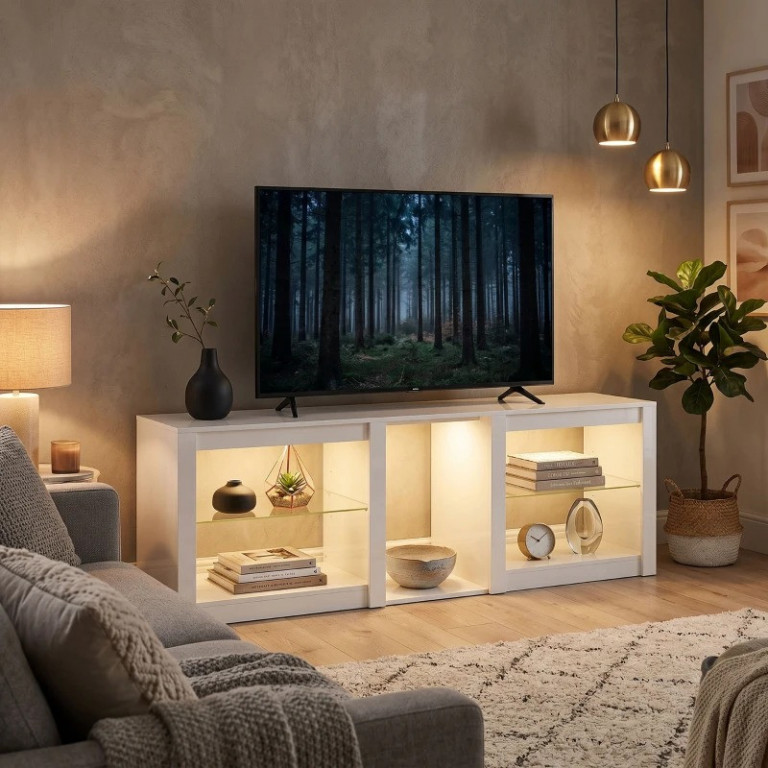 TV stolek pro televizory do 75 palců | bílý
