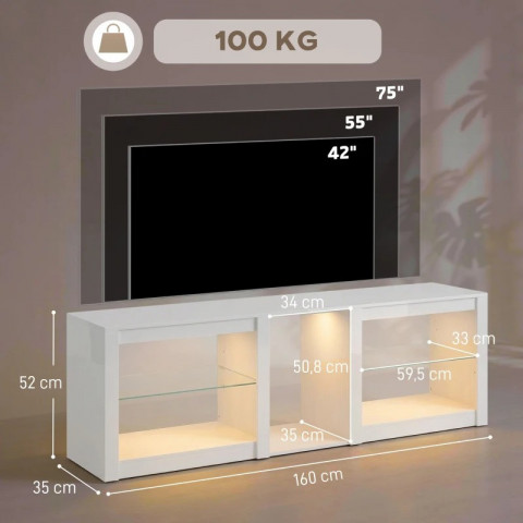 TV stolek pro televizory do 75 palců | bílý č.3
