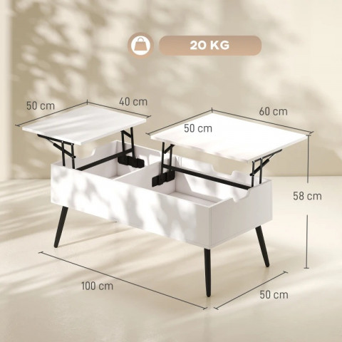 Konferenční výškově nastavitelný stolek | bílý č.3