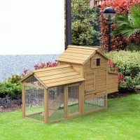 Kurník s výběhem pro drůbež 150,5x54x87 cm | přírodní