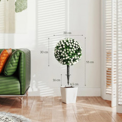2 umělé růže 55 cm | bílé č.3