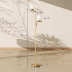 Moderní lampa se skleněnými kulovými stínidly | zlatá č.3