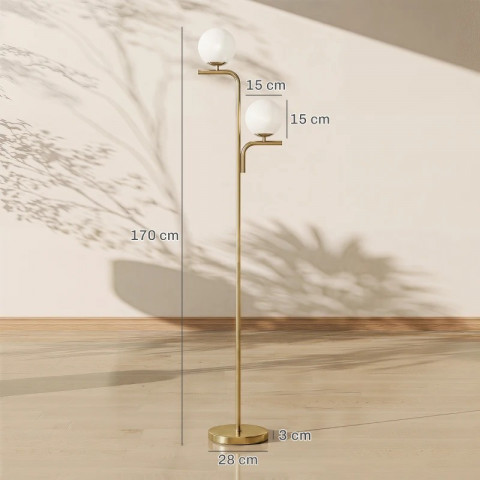 Moderní lampa se skleněnými kulovými stínidly | zlatá č.3