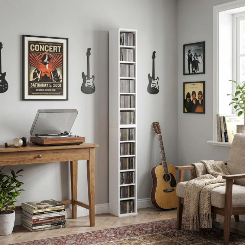 2 regály na CD, DVD a Blu-ray | bílé č.4