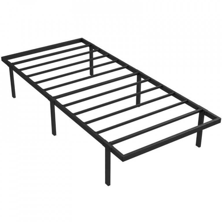Kovový rám postele s úložným prostorem 90 x 200 cm | černý