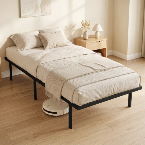 Kovový rám postele s úložným prostorem 90 x 200 cm | černý č.2