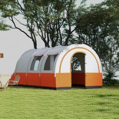 Tunelový stan pro 6 osob, 480 x 260 x 200 cm | krémově bílý + oranžový č.1