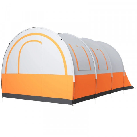 Tunelový stan pro 6 osob, 480 x 260 x 200 cm | krémově bílý + oranžový č.6