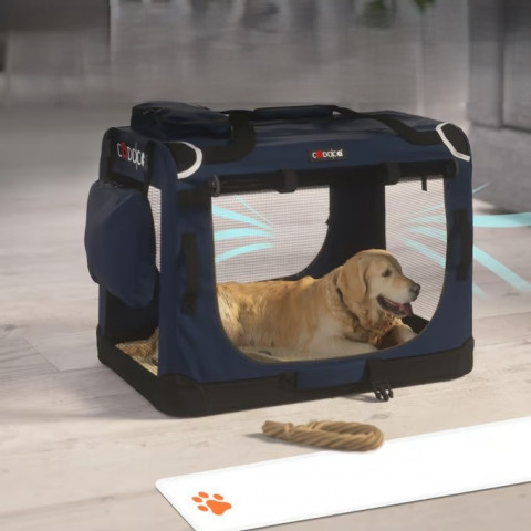 Přepravní box pro psy XXL 90x61x65cm | modrá č.2
