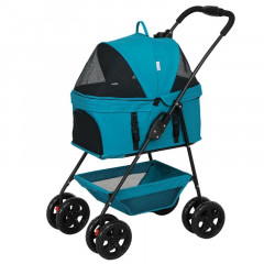 Kočárek pro mini psy do 4 kg | tyrkysový