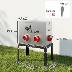 Krmítko pro kuřata kapacita 18 kg | stříbrné č.3