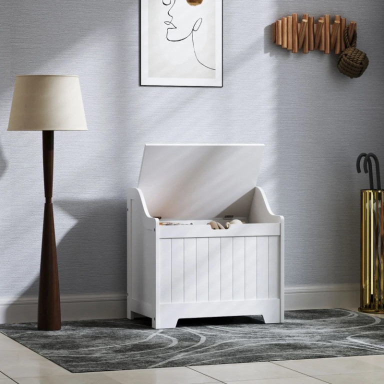 Úložný box s bezpečnostním závěsem 60 x 38 x 56 cm | bílý