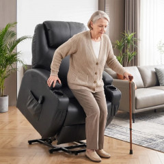 Televizní relaxační křeslo s funkcí pomoci při vstávání | černé