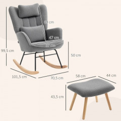Relaxační houpací křeslo s bederním polštářem | tmavě šedé č.2