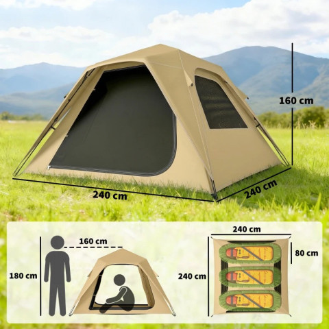 Pop-up stan s pláštěnkou | khaki č.3