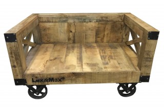 Luxusná drevená pohovka na kolieskach pre psa Lex & Max 75 x 50 cm | retro štýl č.3