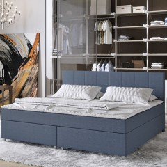 Posteľ Box Spring Seattle 140 x 200 cm | tmavo šedá