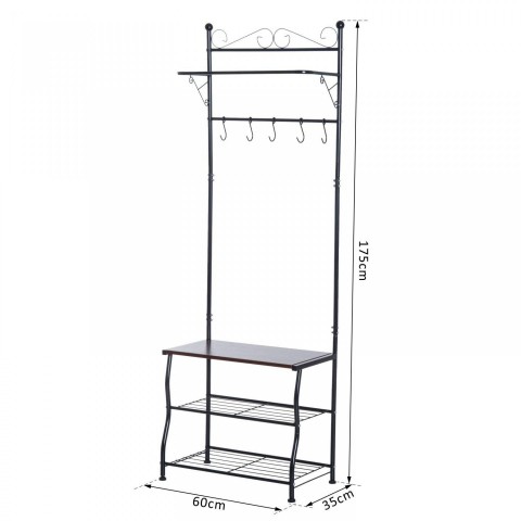 Botník s vešiakom | čierny č.7