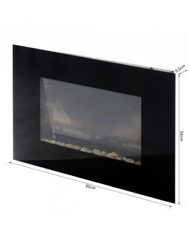 Elektrický krb na stenu LED 1000/2000W | čierny č.5