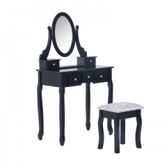 Originálny toaletný stolček so zrkadlom Luisa | čierny č.2