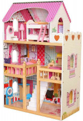 Drevený 3 poschodový domček pre bábiky Mia Bayer Chic 2000 č.1