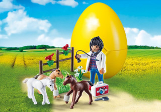 Playmobil 9207 Veľkonočné vajíčko Zverolekárka so žriebätkami č.2