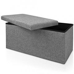 Čalunená lavica s uložným priestorom 80 x 40 x 40 cm | sivá č.2