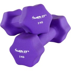 Neoprénové činky MOVIT 2x 2 kg fialové č.1
