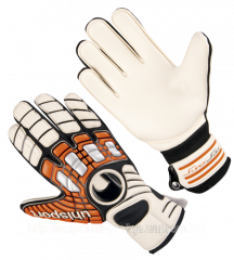 Brankárske rukavice Uhlsport Akkurat soft 100087101 | orange-white | veľkosť 9 č.2