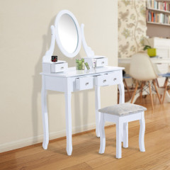 Originálny toaletný stolček so zrkadlom Luisa | biely č.1