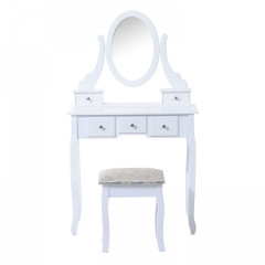 Originálny toaletný stolček so zrkadlom Luisa | biely č.2