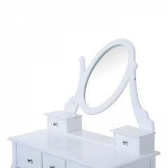 Originálny toaletný stolček so zrkadlom Luisa | biely č.3