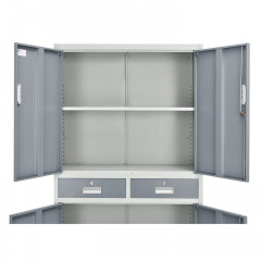 Kancelárska skriňa 180 x 90 cm so zásuvkami kovová | šedá č.2