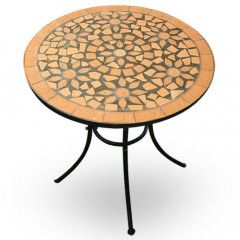Záhradný mozaikový set Roma | okrúhly stôl + 2 skladacie stoličky č.2