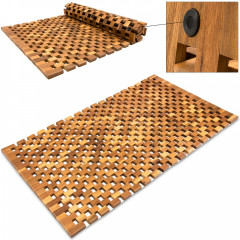 Drevená kúpeľňová podložka 80 x 50 cm mozaika | akáciové drevo č.2