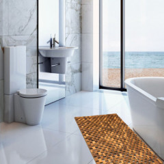 Drevená kúpeľňová podložka 80 x 50 cm mozaika | akáciové drevo č.3