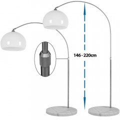 Stojaca oblúková lampa s mramorovou základňou 146-220 cm č.3