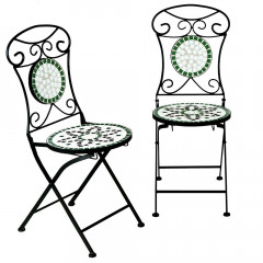 Skladacia mozaiková stolička Flora | set 2 ks