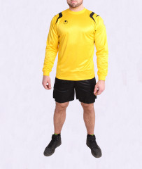 Uhlsport žltý dres s čiernymi kraťasmi veľ. M