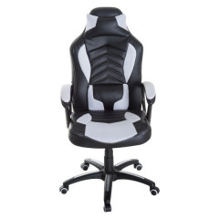 Kancelárska herná stolička s masážnou funkciou a vyhrievaním Lana | čierno - biela